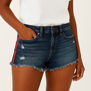 Zara Denim Trafaluc Shorts with Red Racing Stripe Womens size 4